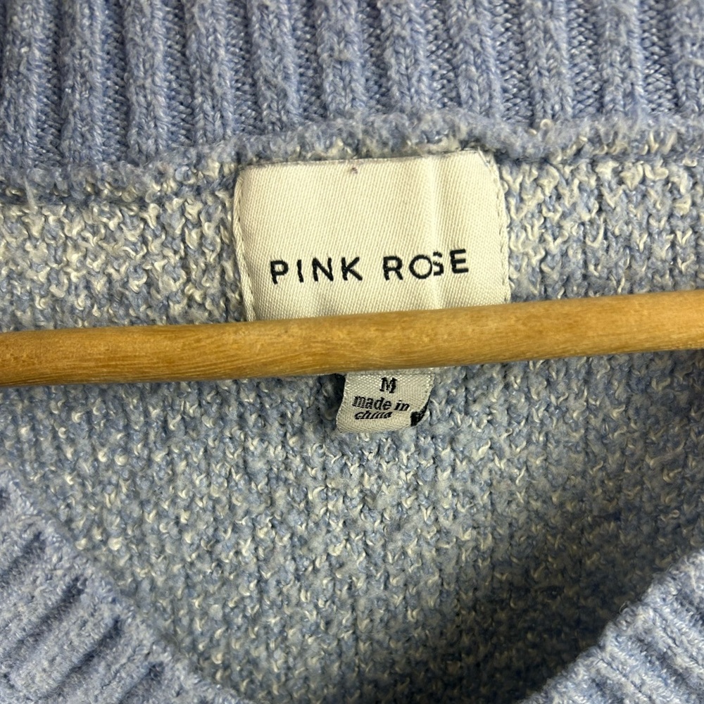Pink Rose | light blue cloud v neck cropped sweater size M - Picture 6 of 6